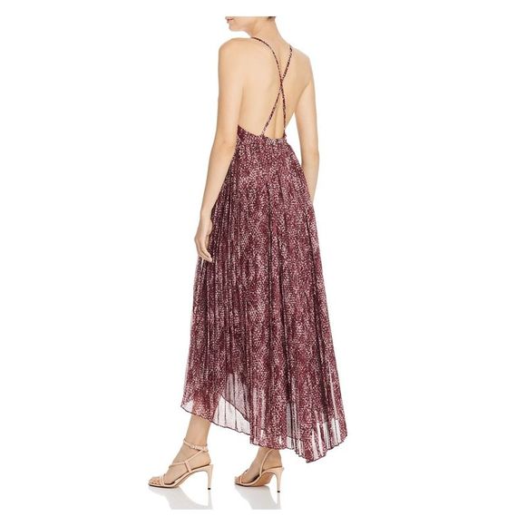 FAME AND PARTNERS Womens Maroon Spaghetti Strap Hi-Lo Evening Dress 8 - Picture 2 of 2